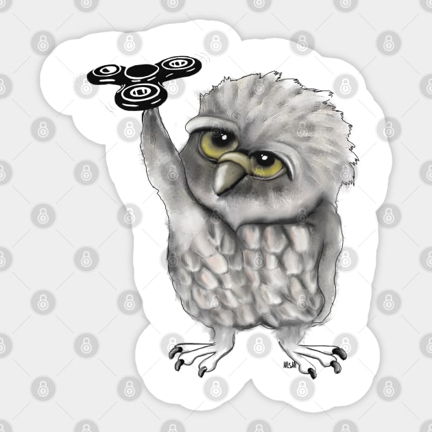 Fidget spinner owl Sticker by msmart